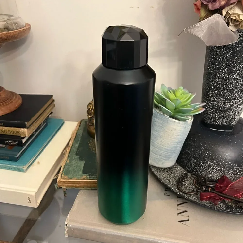 New Starbucks Emerald Green and Black Ombre Stainless Steel Diamond water bottle